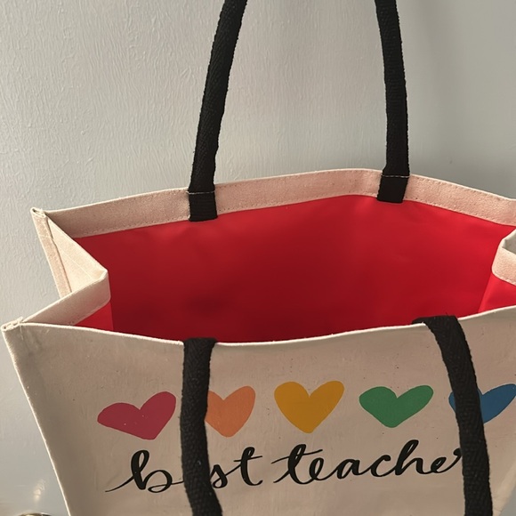 Best Teacher Canvas Tote Bag - Picture 6 of 16